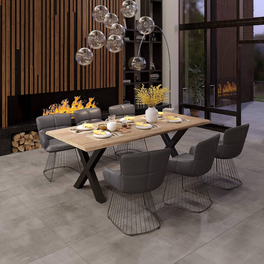 H4H Tischbeine X metall schwarz (2er-Set) - Komfortmöbel24