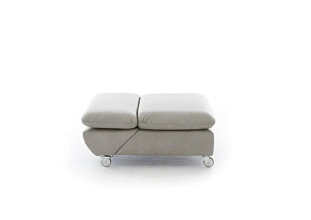 W.SCHILLIG Hocker taoo 15278 Leder Z69/22 light grey - Komfortmöbel24