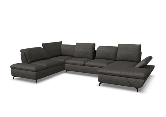 W.SCHILLIG Longchair taoo 15278 (B=372 cm) Stoff S22/95 anthracite