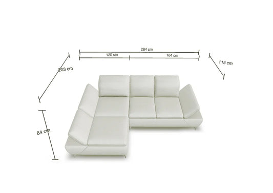 W.SCHILLIG Longchair taoo 15278 (B=284 cm) Stoff S75/44 ivory