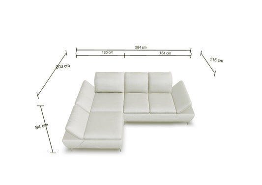 W.SCHILLIG Longchair taoo 15278 (B=284 cm) Stoff S75/44 ivory