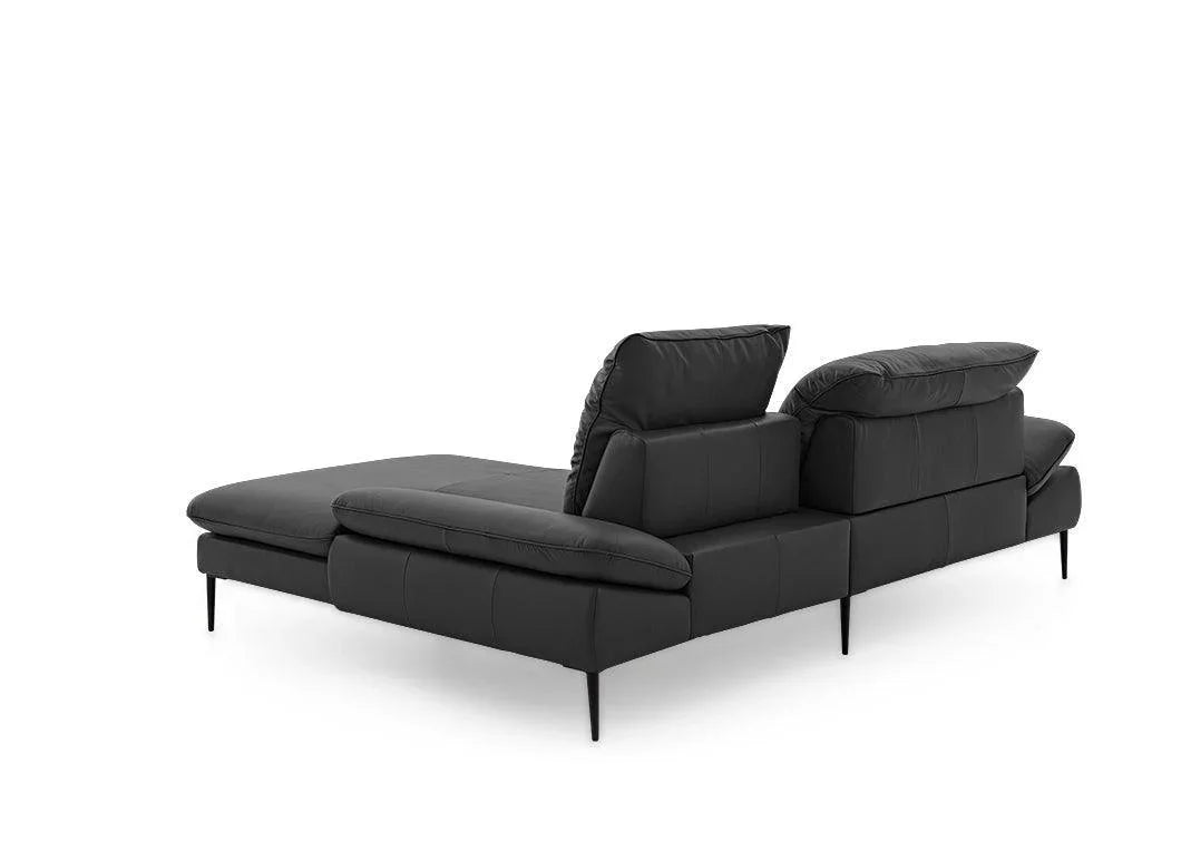 W.SCHILLIG Longchair enjoy&MORE 15450 Leder Z73/99 nachtschwarz - Komfortmöbel24