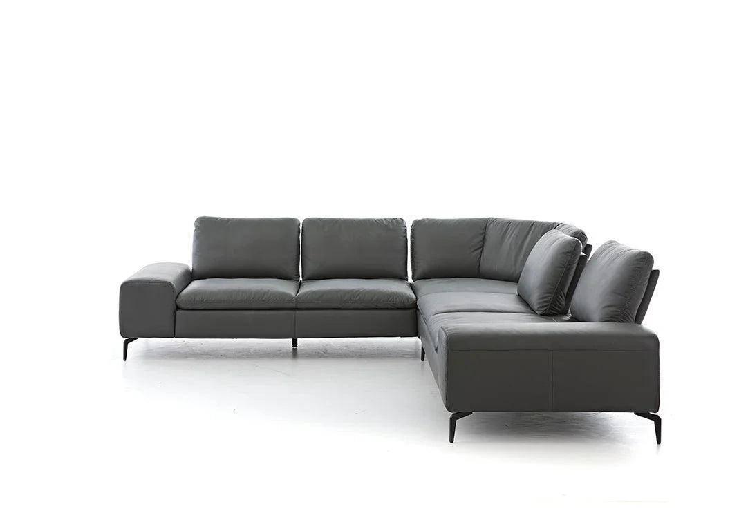 W.SCHILLIG Ecksofa valentinoo 16540 Leder Z59/95 graphit - Komfortmöbel24