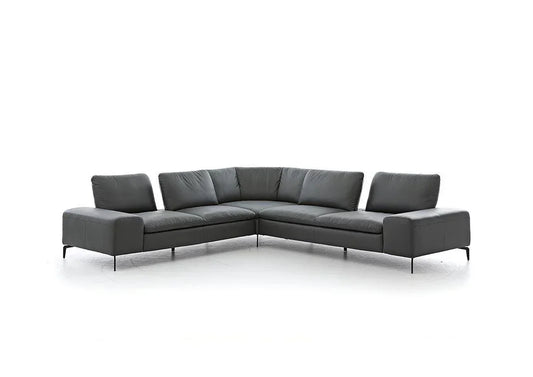 W.SCHILLIG Ecksofa valentinoo 16540 Leder Z59/95 graphit - Komfortmöbel24