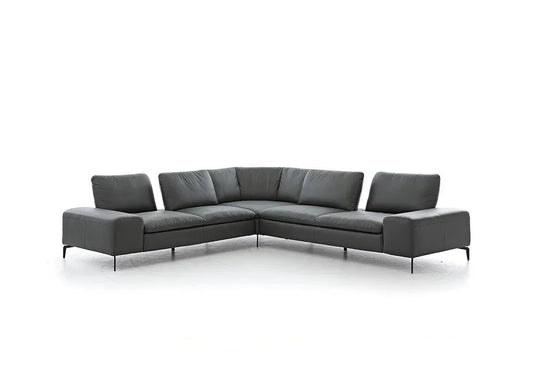 W.SCHILLIG Ecksofa valentinoo 16540 Leder Z59/95 graphit - Komfortmöbel24