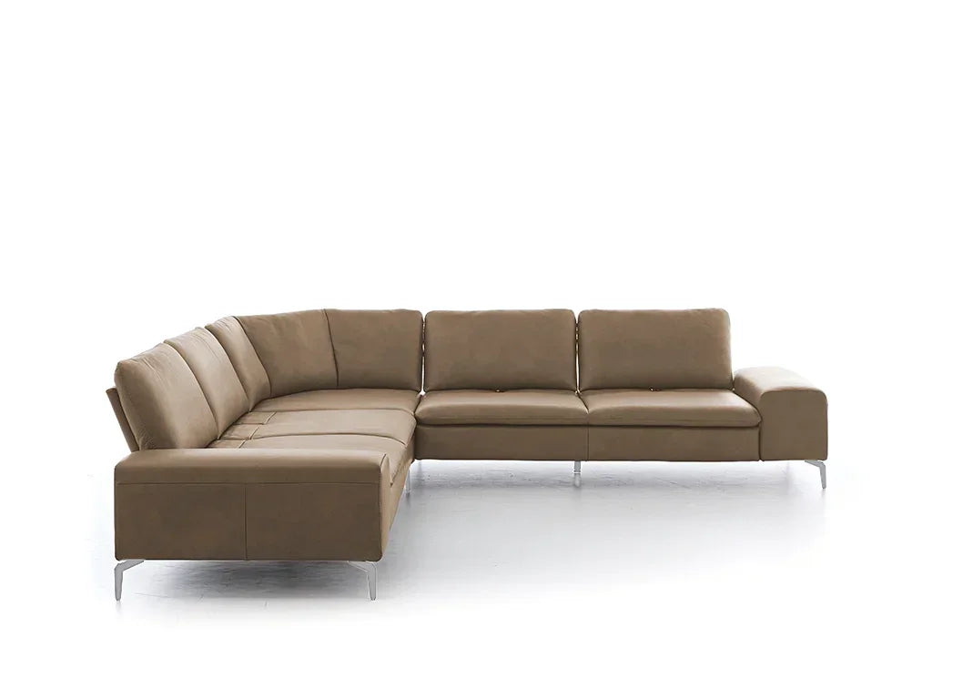 W.SCHILLIG Ecksofa valentinoo 16540 Leder Z75/49 sand - Komfortmöbel24