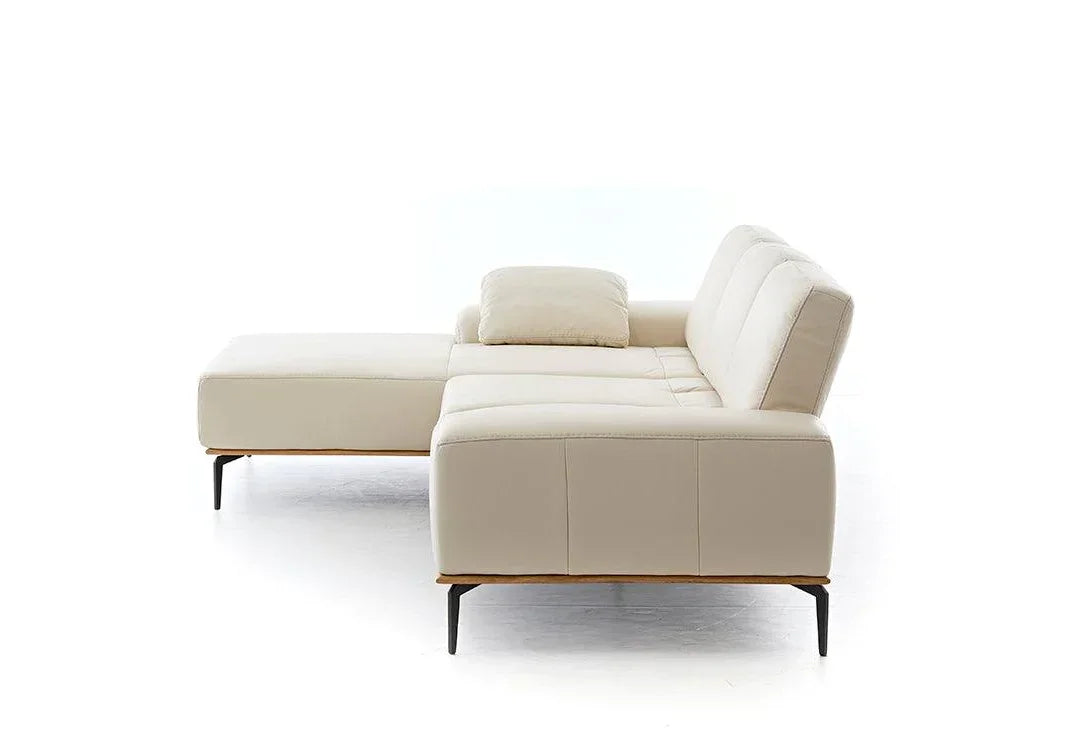 W.SCHILLIG Longchair run 16555 Leder Z73/44 elfenbein - Komfortmöbel24
