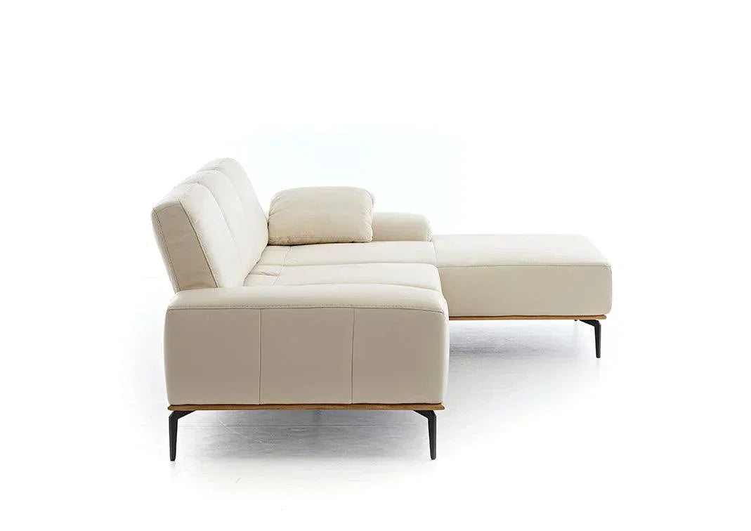 W.SCHILLIG Longchair run 16555 Leder Z73/44 elfenbein - Komfortmöbel24