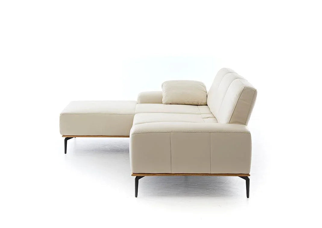 W.SCHILLIG Longchair run 16555 Leder Z73/44 elfenbein - Komfortmöbel24