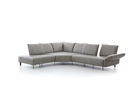 W.SCHILLIG Ecksofa bonnie 16660 in Leder Z69/22 light grey - Komfortmöbel24