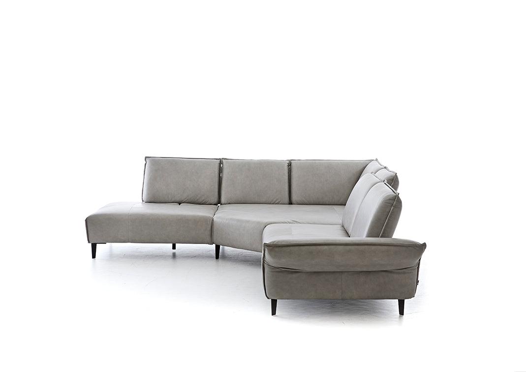 W.SCHILLIG Ecksofa bonnie 16660 in Leder Z69/22 light grey - Komfortmöbel24