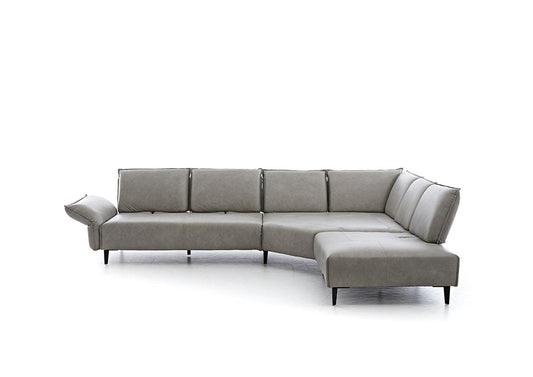 W.SCHILLIG Ecksofa bonnie 16660 in Leder Z69/22 light grey - Komfortmöbel24