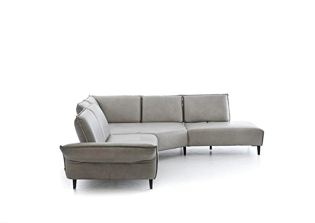 W.SCHILLIG Ecksofa bonnie 16660 in Leder Z69/22 light grey - Komfortmöbel24