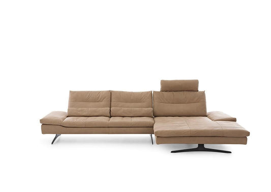 W.SCHILLIG Longchair seventy5 16741 Leder Z78/49 sand - Komfortmöbel24