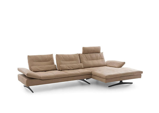 W.SCHILLIG Longchair seventy5 16741 Leder Z78/49 sand - Komfortmöbel24