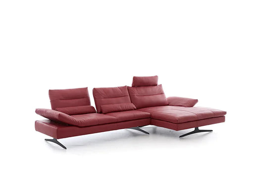 W.SCHILLIG Longchair seventy5 16741 Leder Z73/11 ruby red - Komfortmöbel24