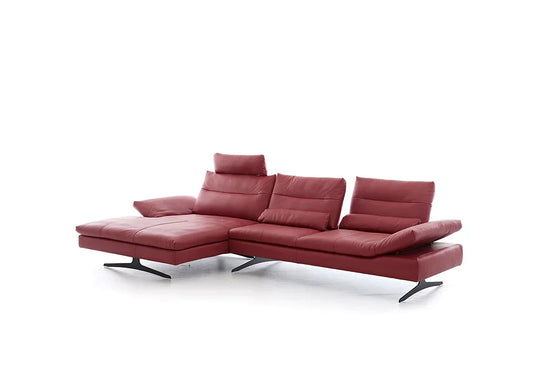 W.SCHILLIG Longchair seventy5 16741 Leder Z73/11 ruby red - Komfortmöbel24
