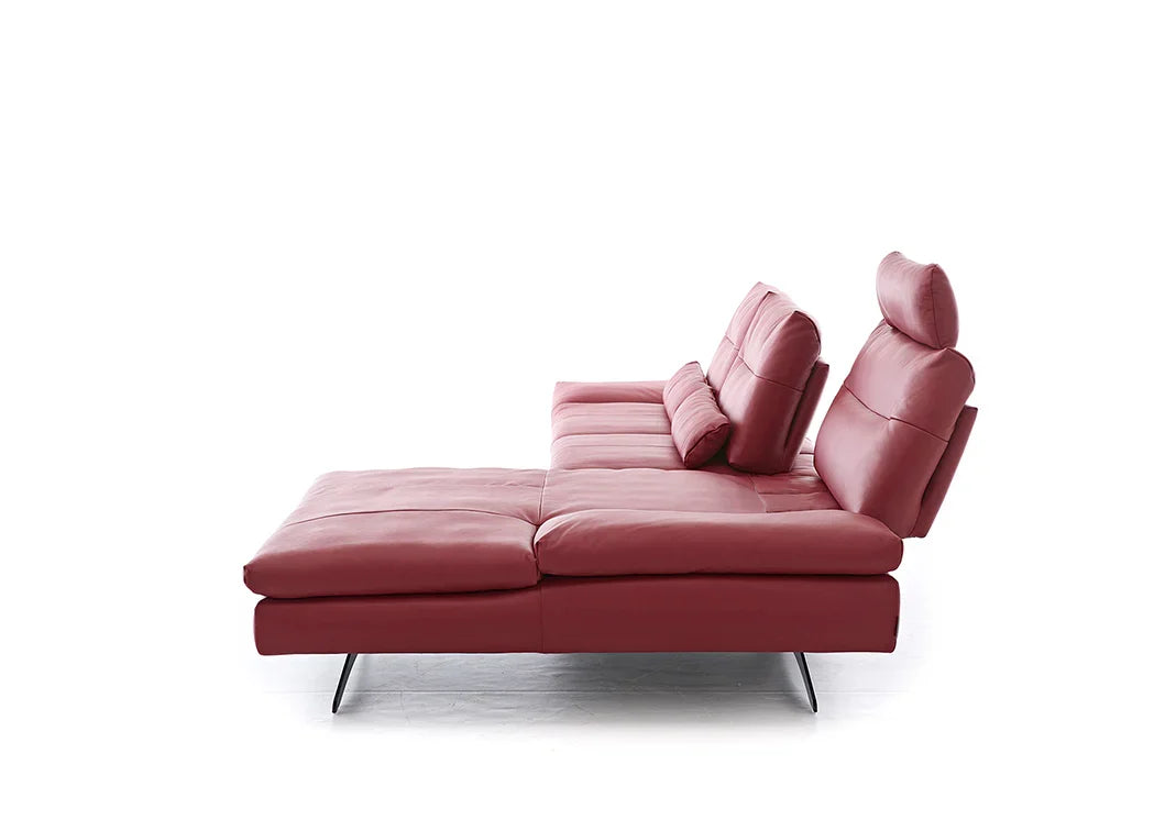 W.SCHILLIG Longchair seventy5 16741 Leder Z73/11 ruby red - Komfortmöbel24