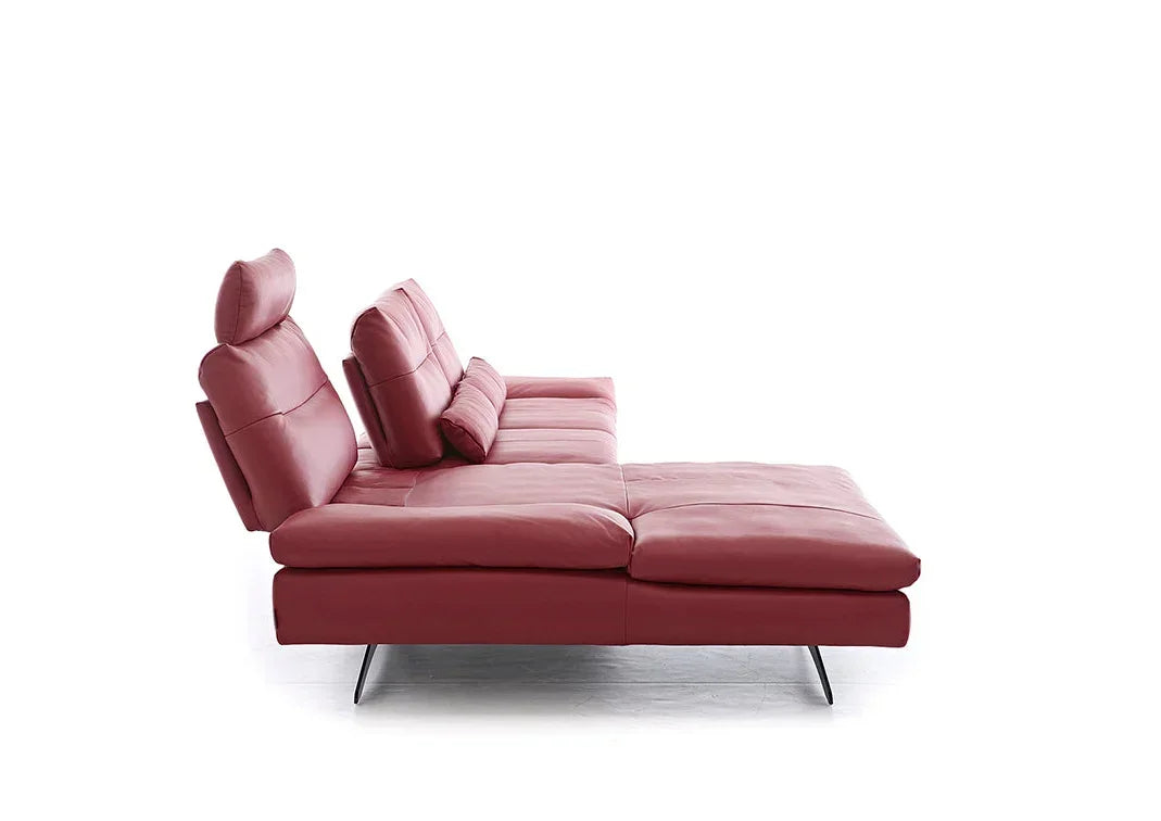 W.SCHILLIG Longchair seventy5 16741 Leder Z73/11 ruby red - Komfortmöbel24