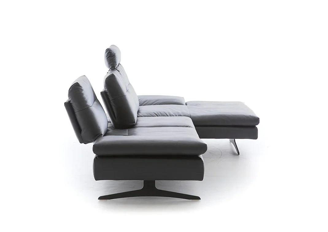 W.SCHILLIG Longchair seventy5 16741 Leder Z78/95 graphite - Komfortmöbel24