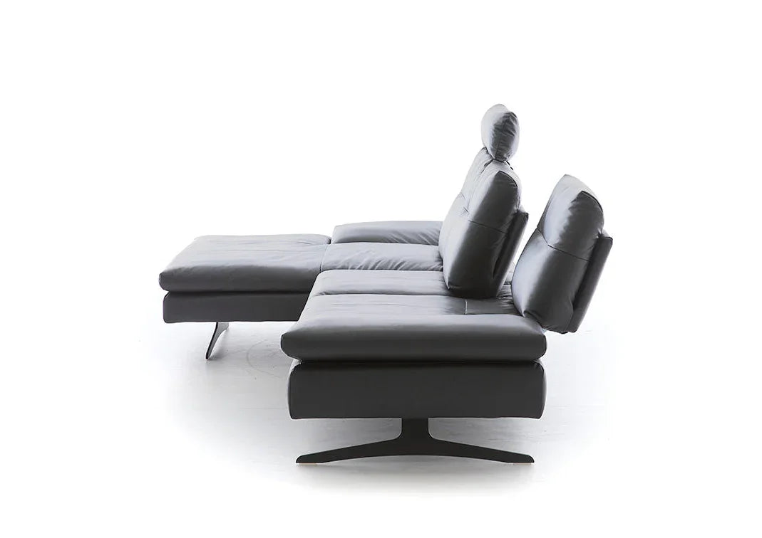 W.SCHILLIG Longchair seventy5 16741 Leder Z78/95 graphite - Komfortmöbel24