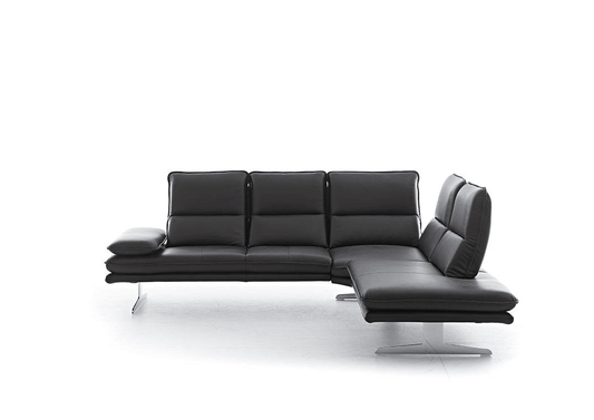 W.SCHILLIG Ecksofa broadway 16777 (B=284 cm) Leder Z73/99 nachtschwarz - Komfortmöbel24