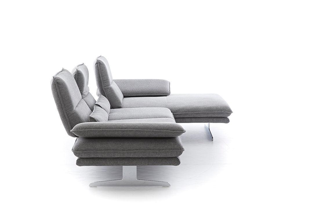 W.SCHILLIG Longchair broadway 16777 (B 271 cm) Stoff R66/22 dolphin ohne Kissen - Komfortmöbel24