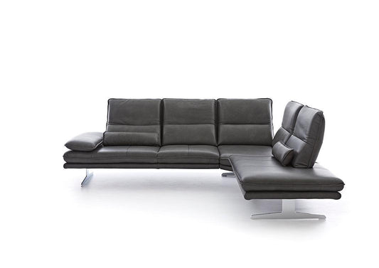W.SCHILLIG Ecksofa broadway 16777 Leder Z75/95 anthracite ohne Kissen - Komfortmöbel24