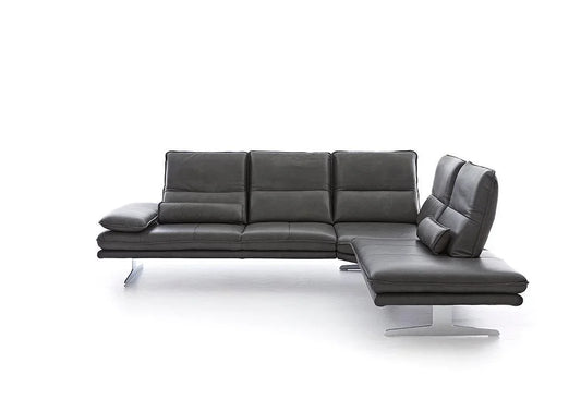 W.SCHILLIG Ecksofa broadway 16777 Leder Z75/95 anthracite ohne Kissen - Komfortmöbel24
