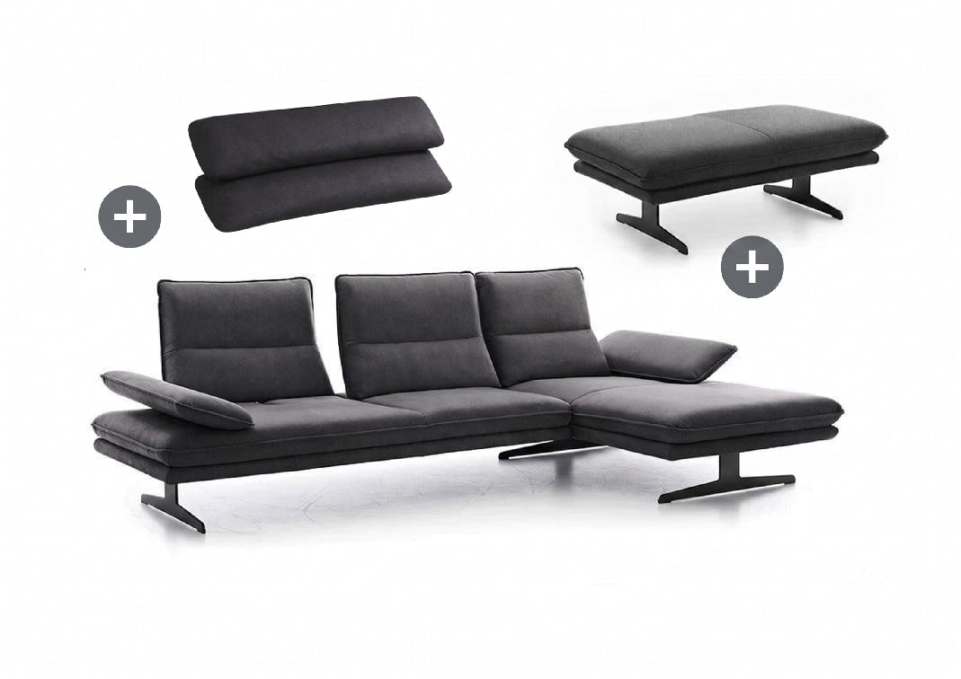W.SCHILLIG Bundle Longchair broadway 16777 (B=291 cm) Stoff S37/95