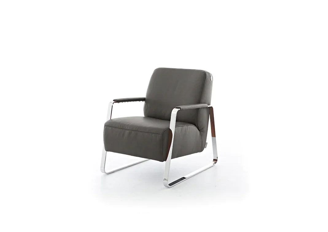 W.SCHILLIG Sessel quadroo 17350 Leder Z73/95 graphite - Komfortmöbel24