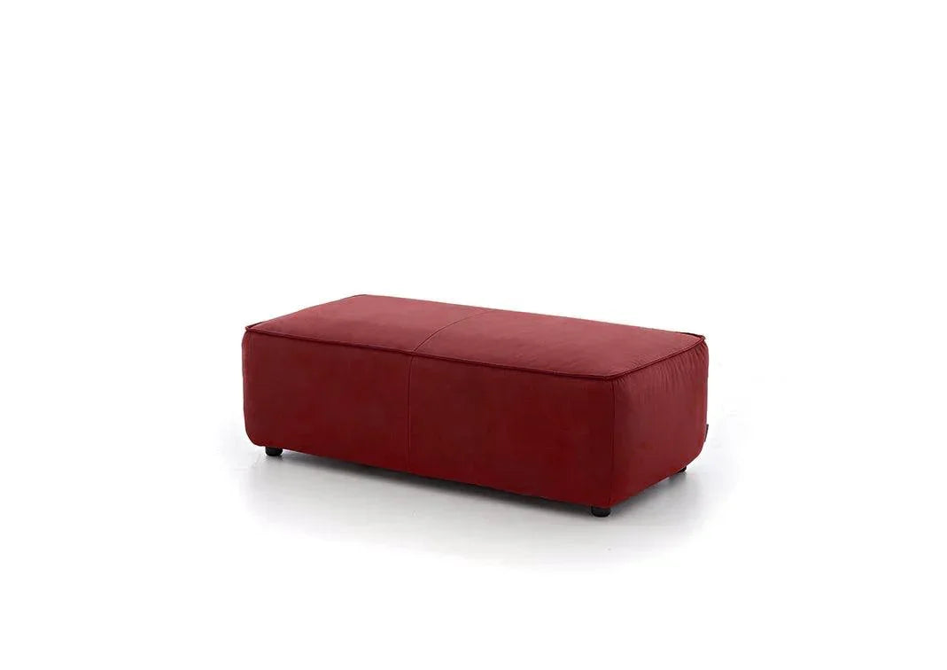 W.SCHILLIG Hocker around-the-block 18050 G120 Leder Z73/11 ruby red - Komfortmöbel24