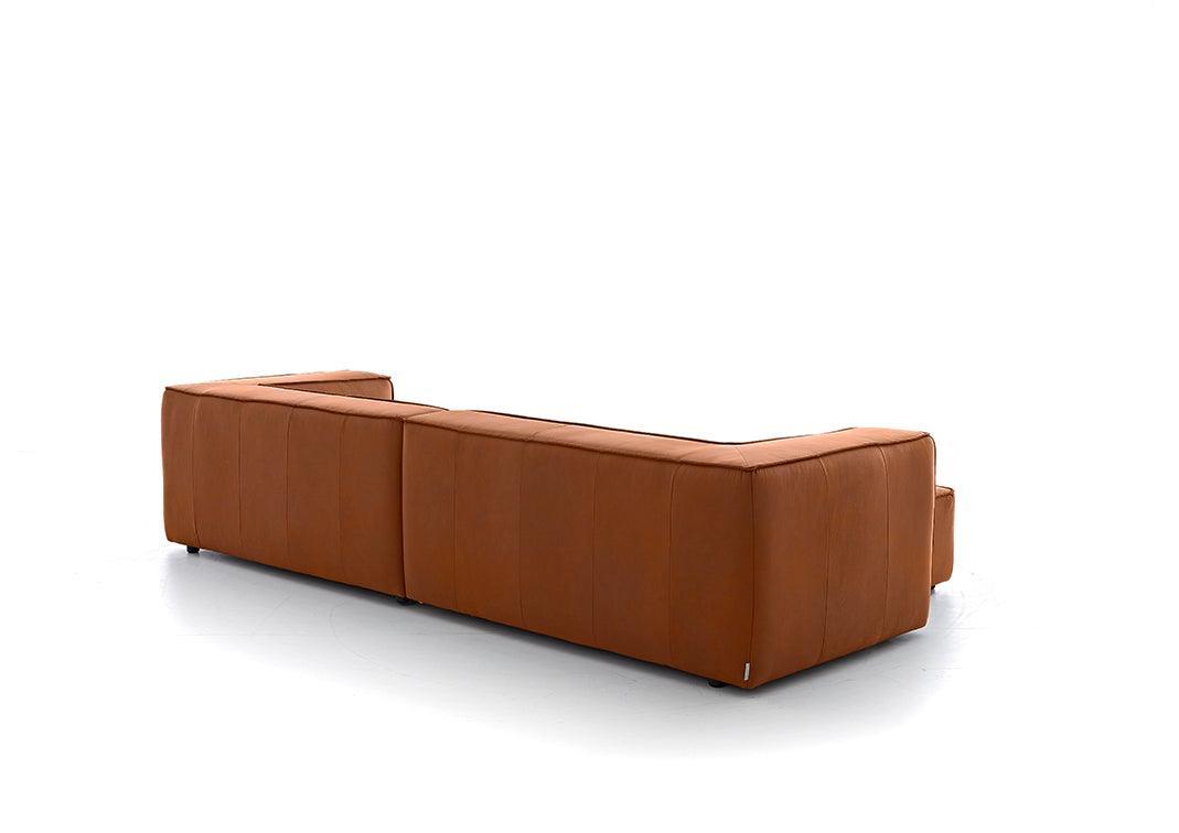 W.SCHILLIG Longchair around-the-block 18050 Leder Z69/50 cognac - Komfortmöbel24