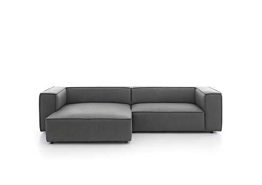 W.SCHILLIG Longchair around-the-block 18050 Leder Z69/95 anthracite - Komfortmöbel24