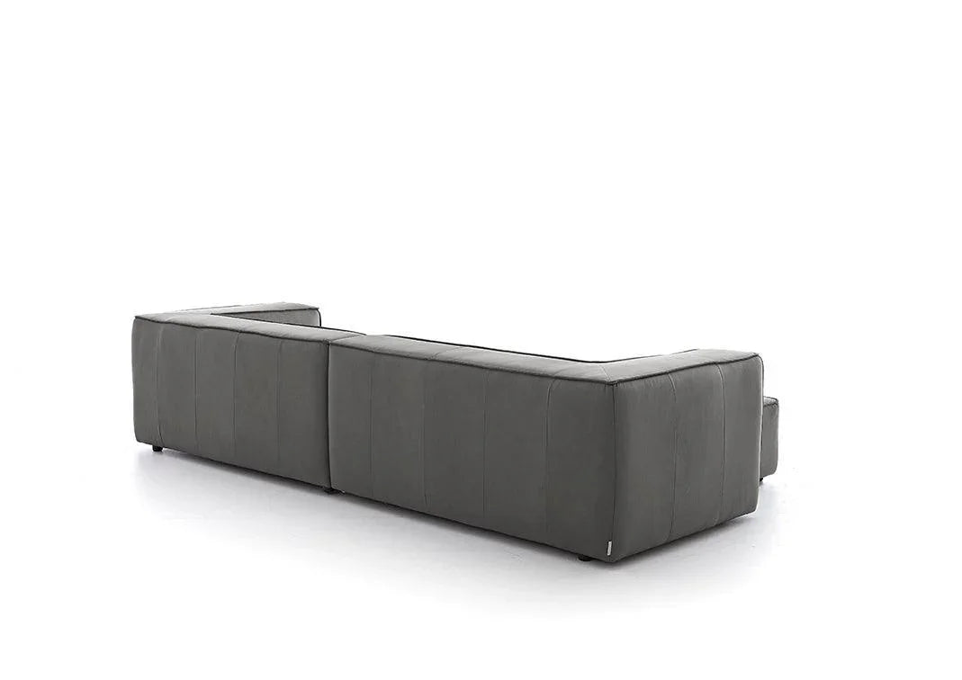 W.SCHILLIG Longchair around-the-block 18050 Leder Z69/95 anthracite - Komfortmöbel24