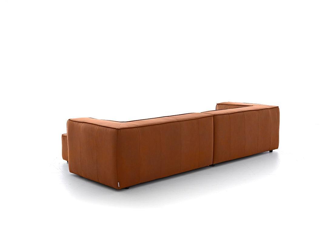 W.SCHILLIG Longchair around-the-block 18050 Leder Z69/50 cognac - Komfortmöbel24