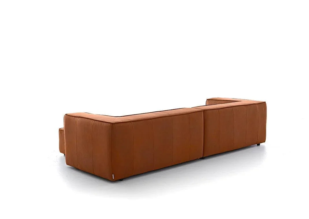 W.SCHILLIG Longchair around-the-block 18050 Leder Z69/50 cognac - Komfortmöbel24