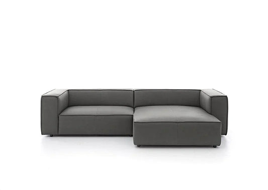 W.SCHILLIG Longchair around-the-block 18050 Leder Z69/95 anthracite - Komfortmöbel24