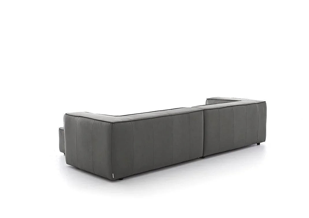 W.SCHILLIG Longchair around-the-block 18050 Leder Z69/95 anthracite - Komfortmöbel24