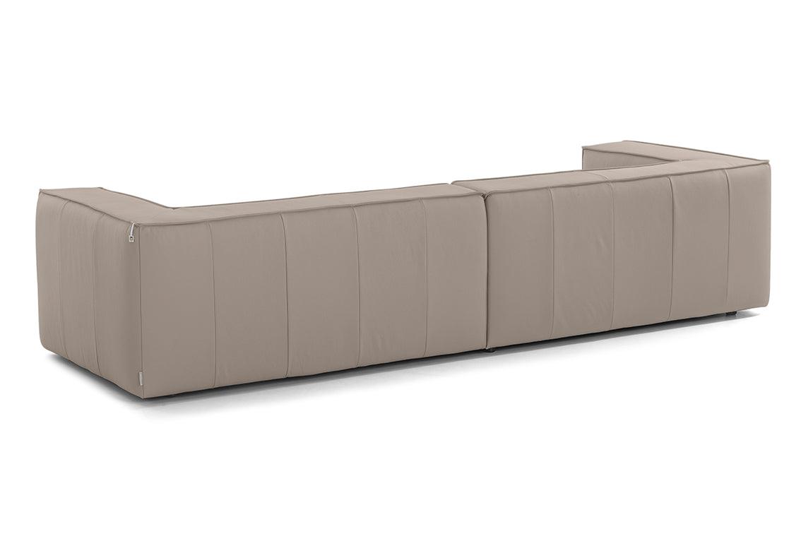 W.SCHILLIG Longchair around-the-block 18050 Leder Z59/21 stone - Komfortmöbel24