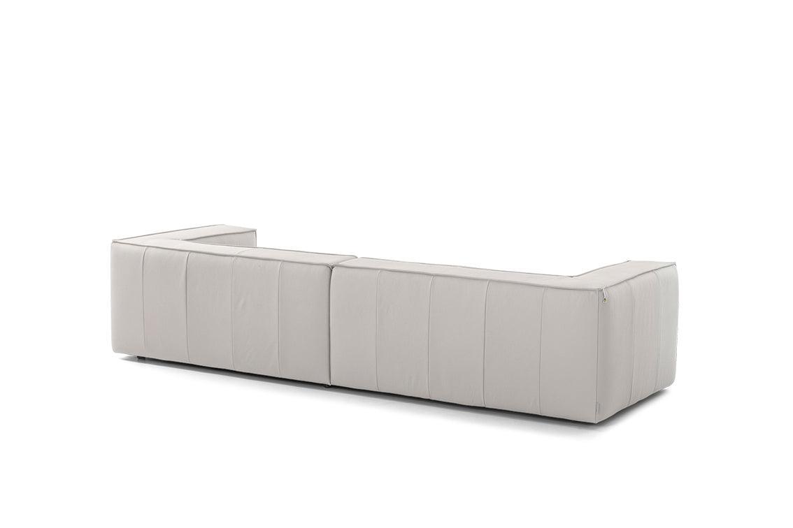 W.SCHILLIG Longchair around-the-block 18050 Leder Z59/42 weiss - Komfortmöbel24