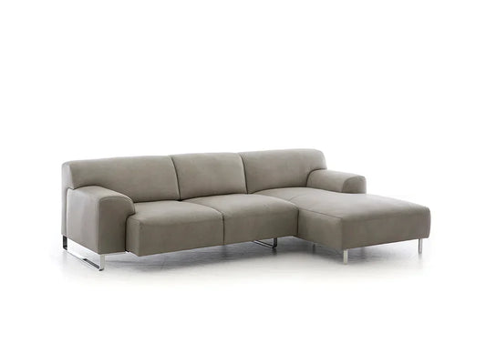 W.SCHILLIG Longchair alessiio 20550 Leder Z69/22 light grey - Komfortmöbel24