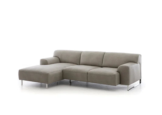 W.SCHILLIG Longchair alessiio 20550 Leder Z69/22 light grey - Komfortmöbel24