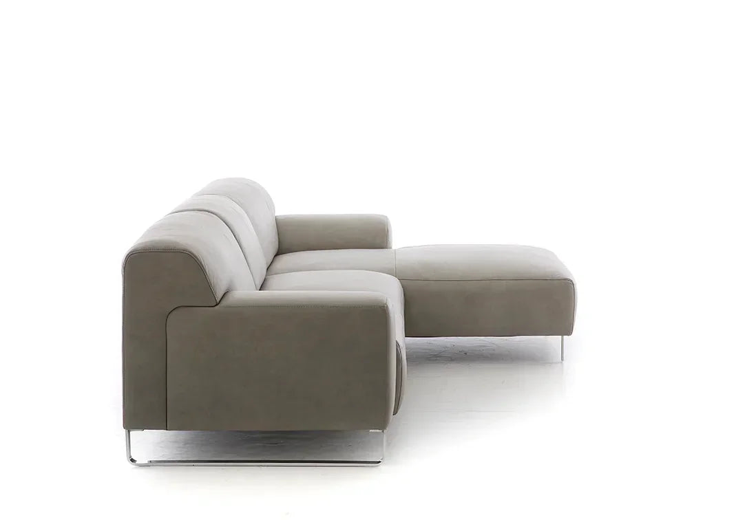 W.SCHILLIG Longchair alessiio 20550 Leder Z69/22 light grey - Komfortmöbel24