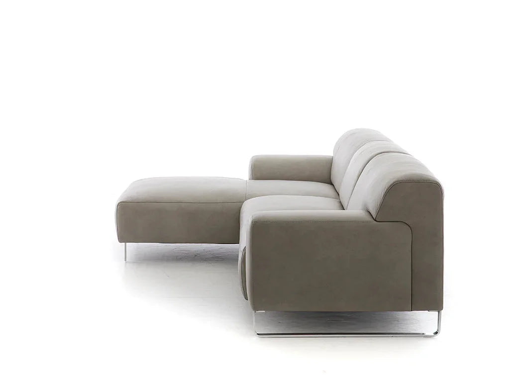 W.SCHILLIG Longchair alessiio 20550 Leder Z69/22 light grey - Komfortmöbel24