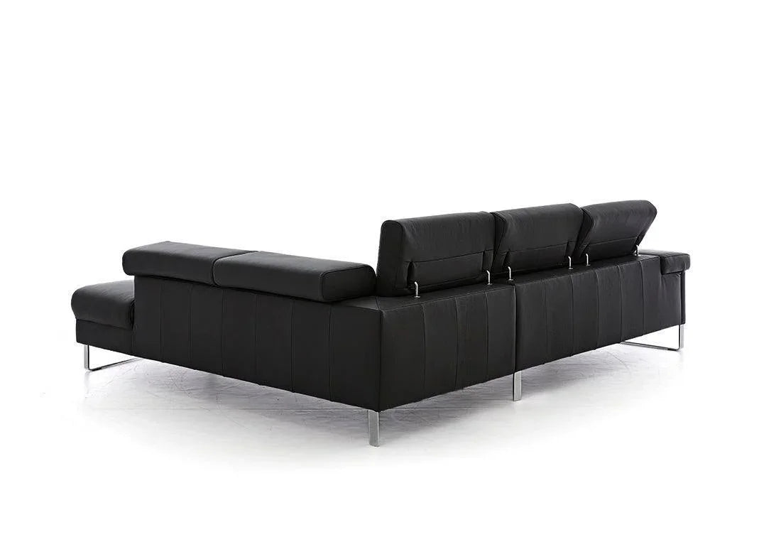 W.SCHILLIG Ecksofa finn 20974 Leder Z77/99 black pearl +m.Auszug+Kissen - Komfortmöbel24