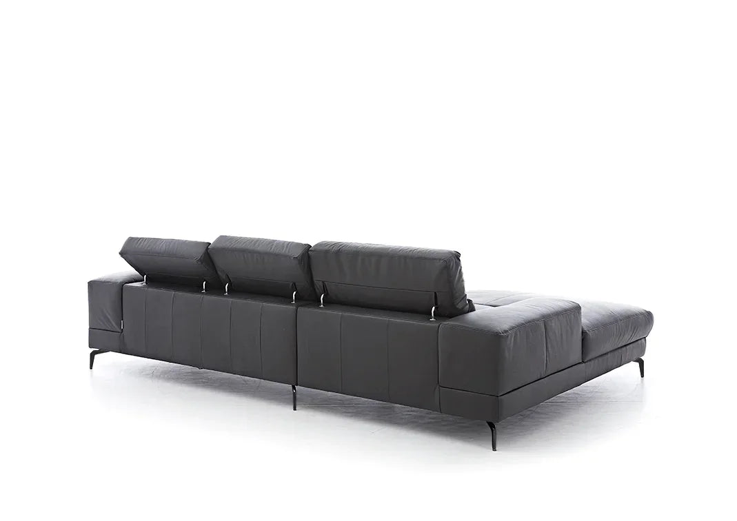 W.SCHILLIG Longchair piedroo plus 21156 (B=303 cm) Leder Z59/95 graphit - Komfortmöbel24