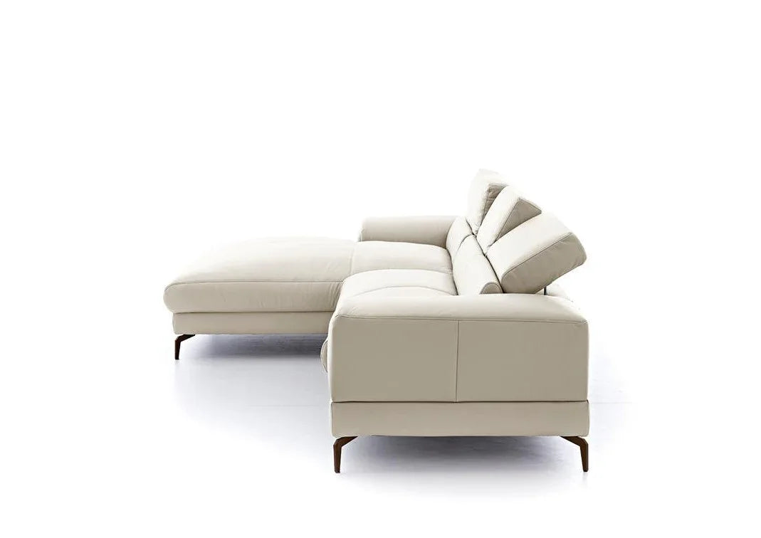 W.SCHILLIG Longchair piedroo plus 21156 (B=303 cm) Leder Z59/20 eisgrau