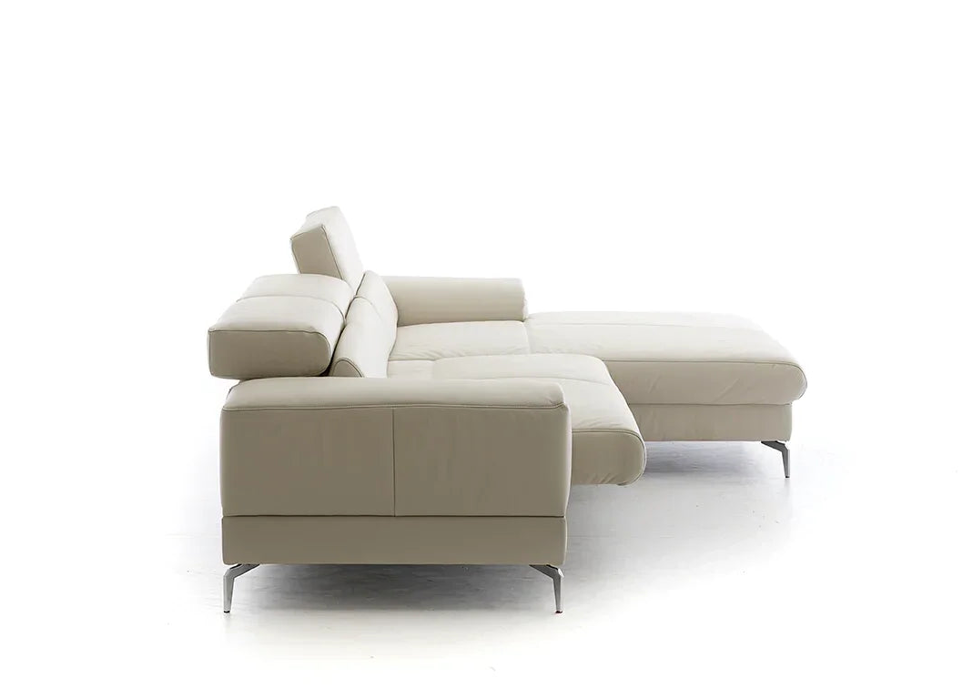 W.SCHILLIG Longchair piedroo plus 21156 (B=323 cm) Leder Z66/43 greige