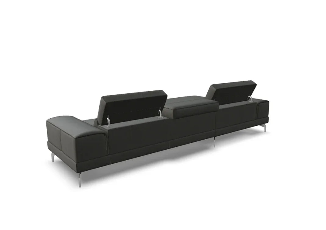 W.SCHILLIG Longchair piedroo plus 21156 (B=323 cm) Leder Z75/95 anthracite